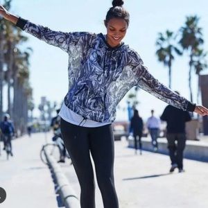 Victoria’s Secret Black & White Marble Swirl Mesh Sport Drawstring Hoodie S